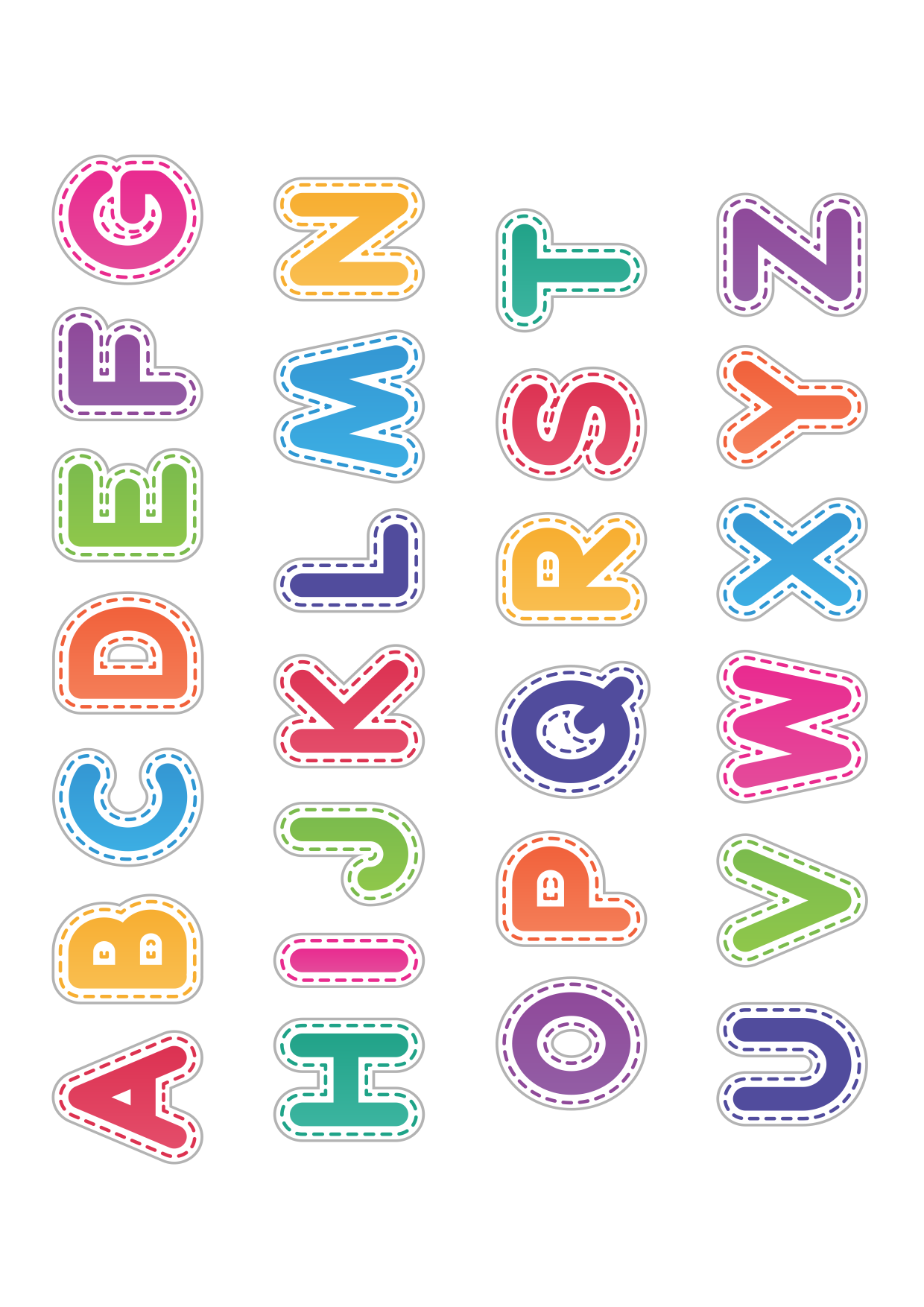 Letras Tamanho A4 Para Imprimir - FDPLEARN