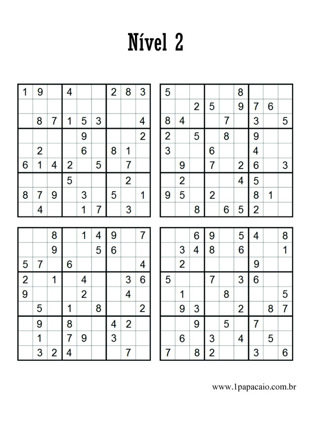 HP para Imprimir - Jogo de Sudoku 01