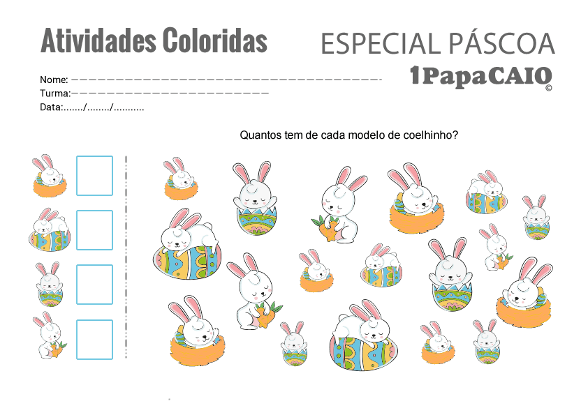 Especial Páscoa - Atividades P/B de Matemática